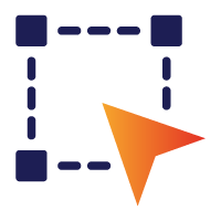 Ícono de cursor y selección de área que representa edición gráfica o diseño digital